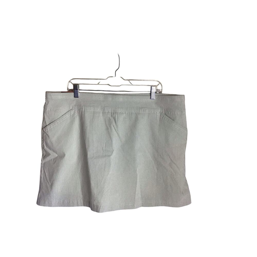 Mario Serrano Golf Activewear Pinstripe Skort Sz. XXL Green/ White Tummy Control